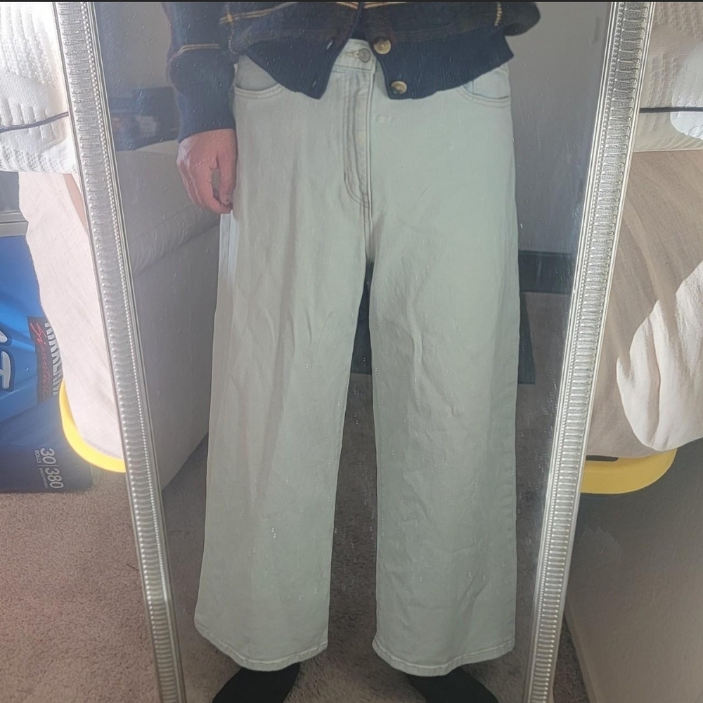 Banana Republic Cream Wide Leg Jeans